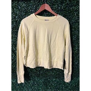 Sweaty Betty Cropped Yellow Long Sleeve Crewneck Size Small